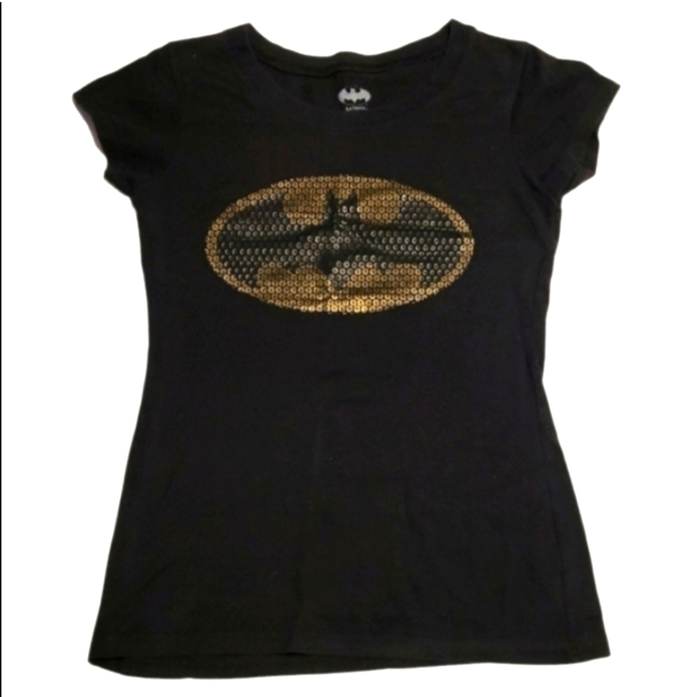 DC Comics Sequin Batman Tee Sz M